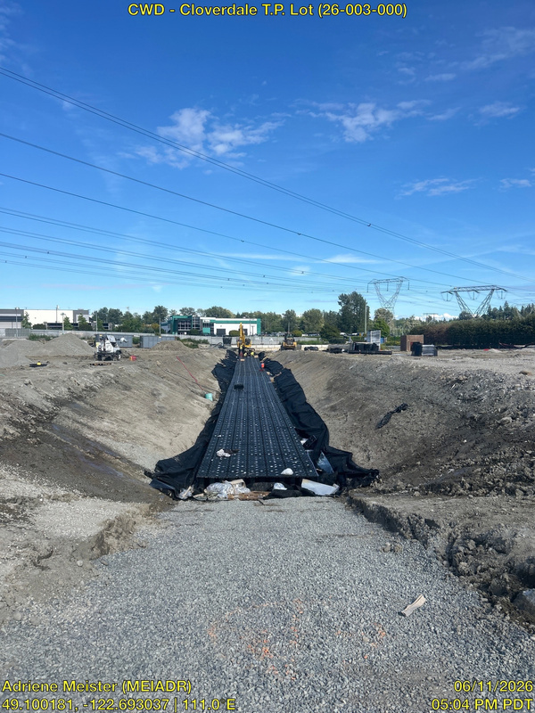 Full 97-metre linear modular chamber profile inside lined trench