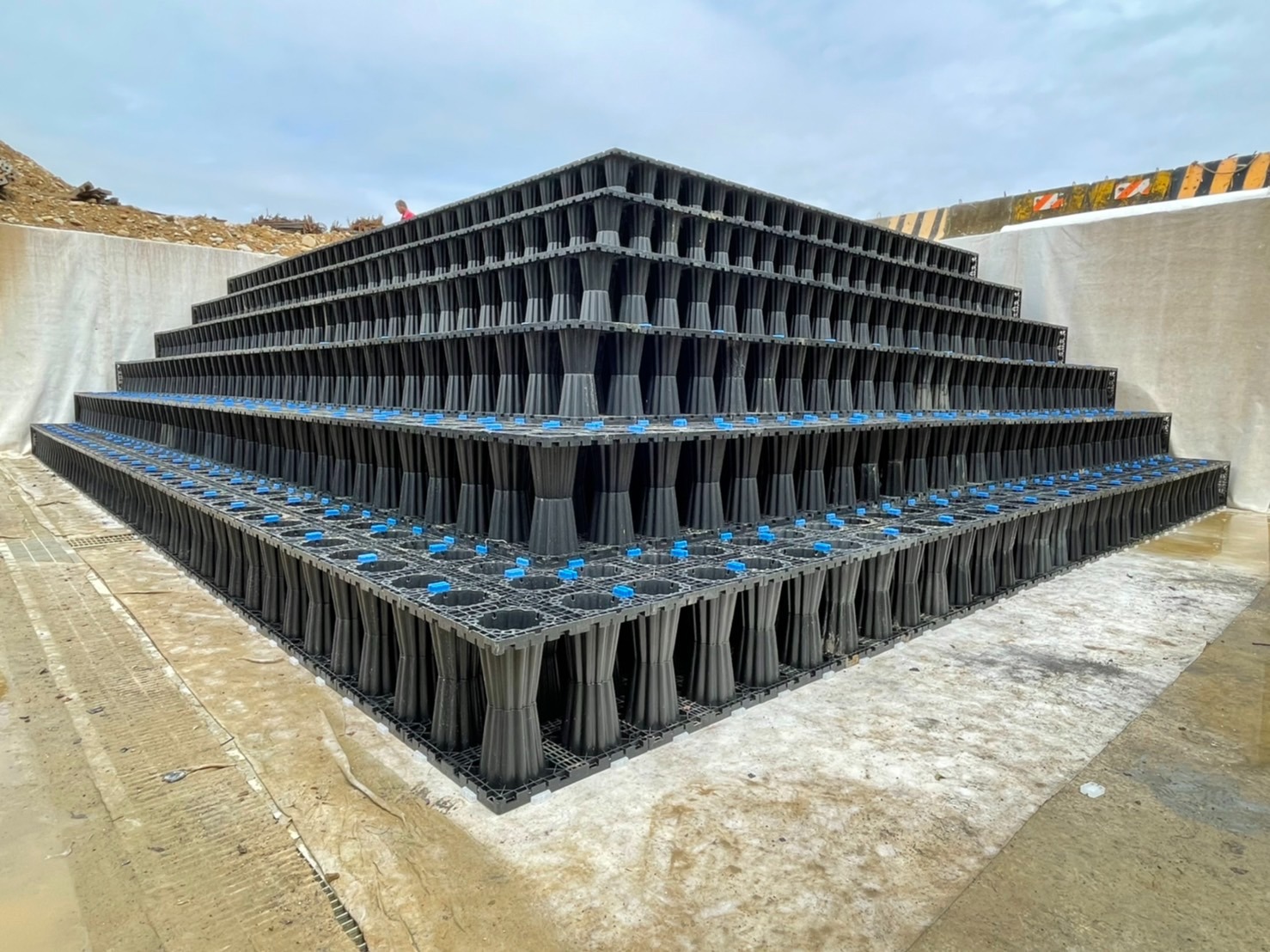 Flo-Vault installed for efficient underground water storage in a commercial project.